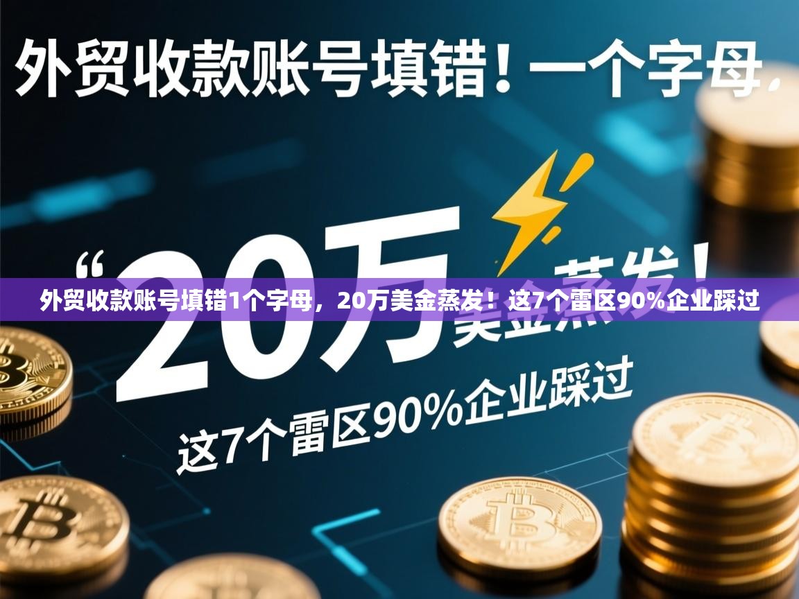 外贸收款账号填错1个字母，20万美金蒸发！这7个雷区90%企业踩过