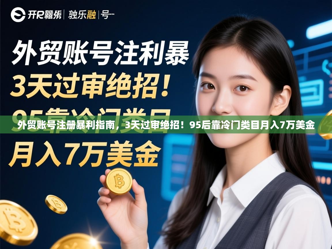 外贸账号注册暴利指南，3天过审绝招！95后靠冷门类目月入7万美金