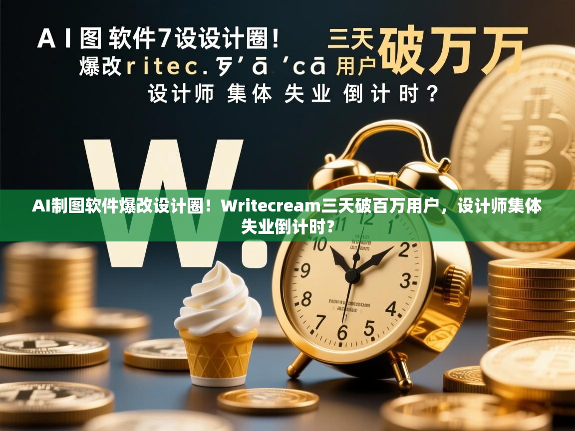 AI制图软件爆改设计圈！Writecream三天破百万用户，设计师集体失业倒计时？