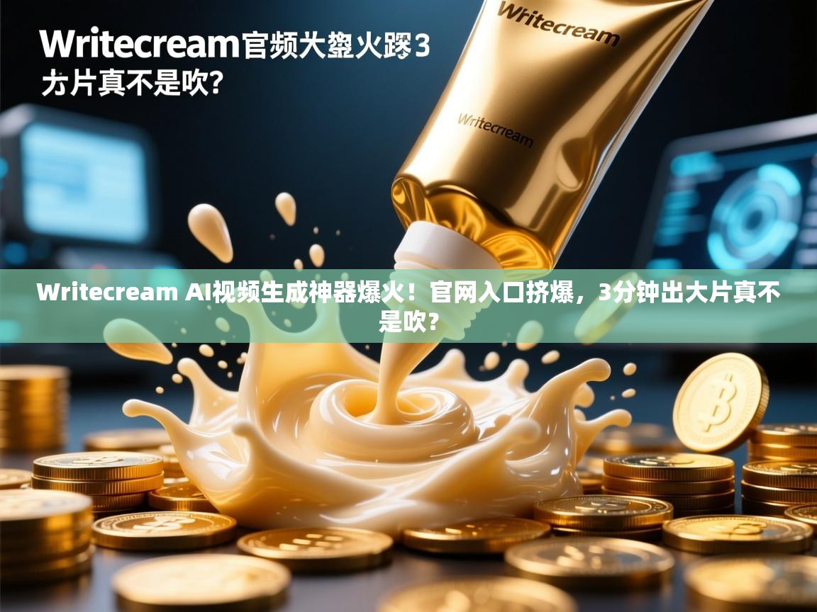 Writecream AI视频生成神器爆火！官网入口挤爆，3分钟出大片真不是吹？