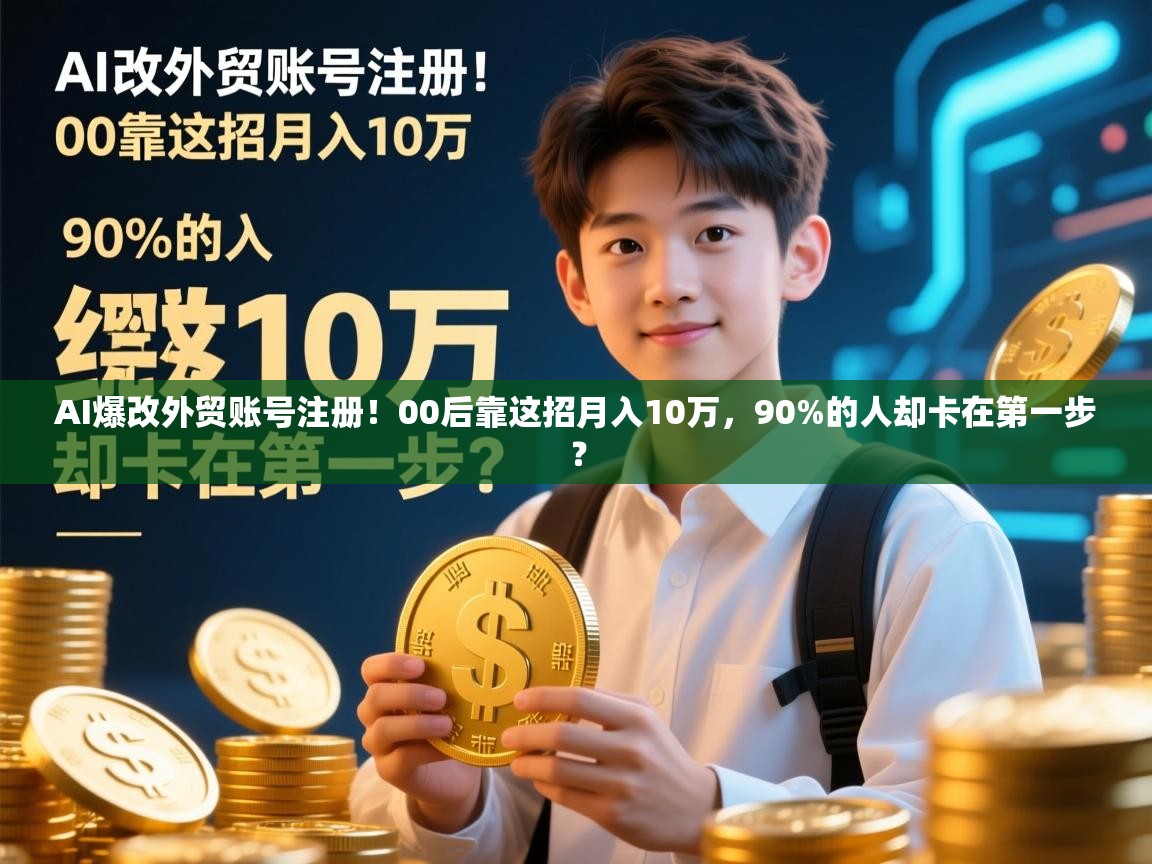 AI爆改外贸账号注册！00后靠这招月入10万，90%的人却卡在第一步？