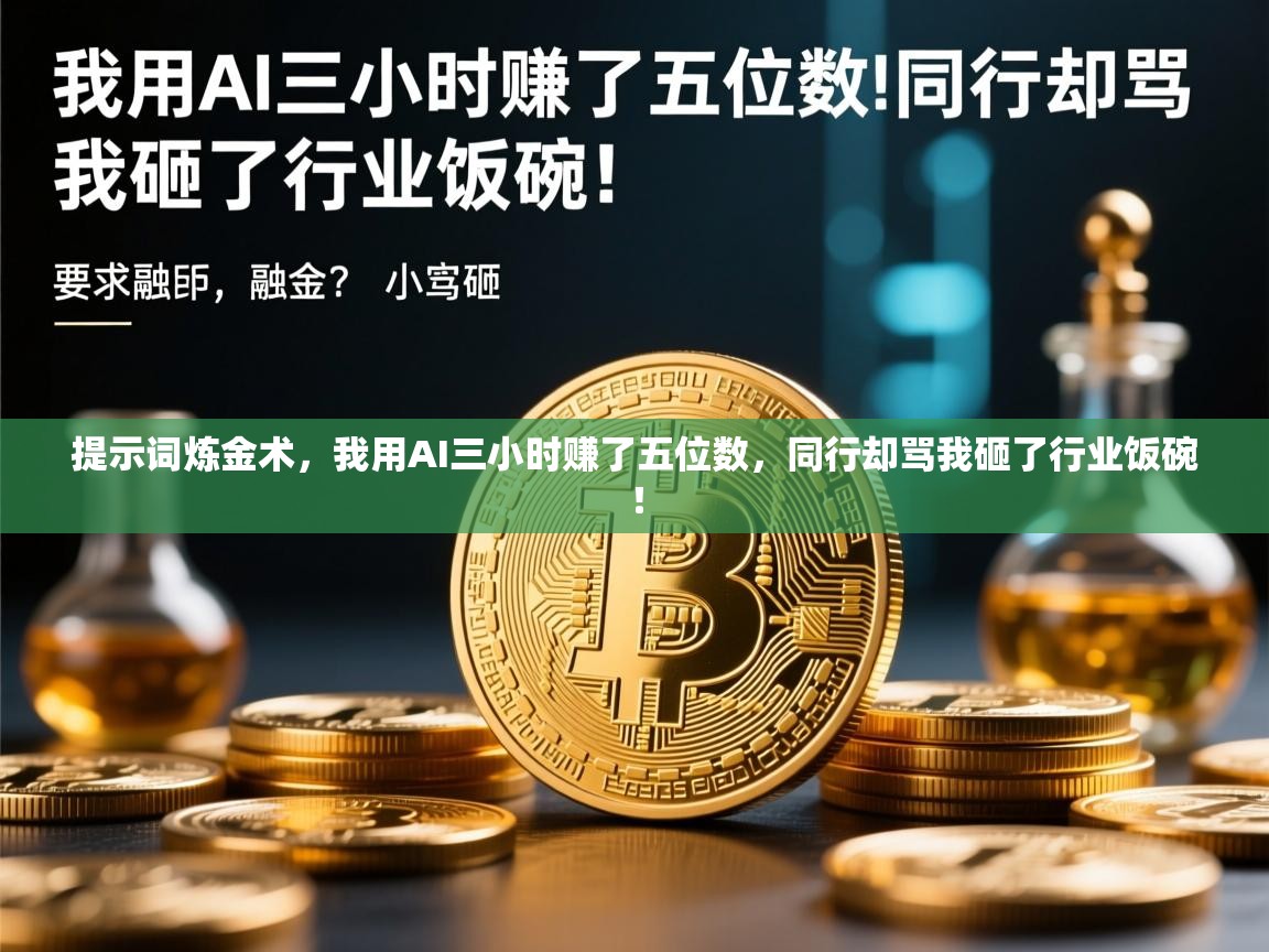 提示词炼金术，我用AI三小时赚了五位数，同行却骂我砸了行业饭碗！