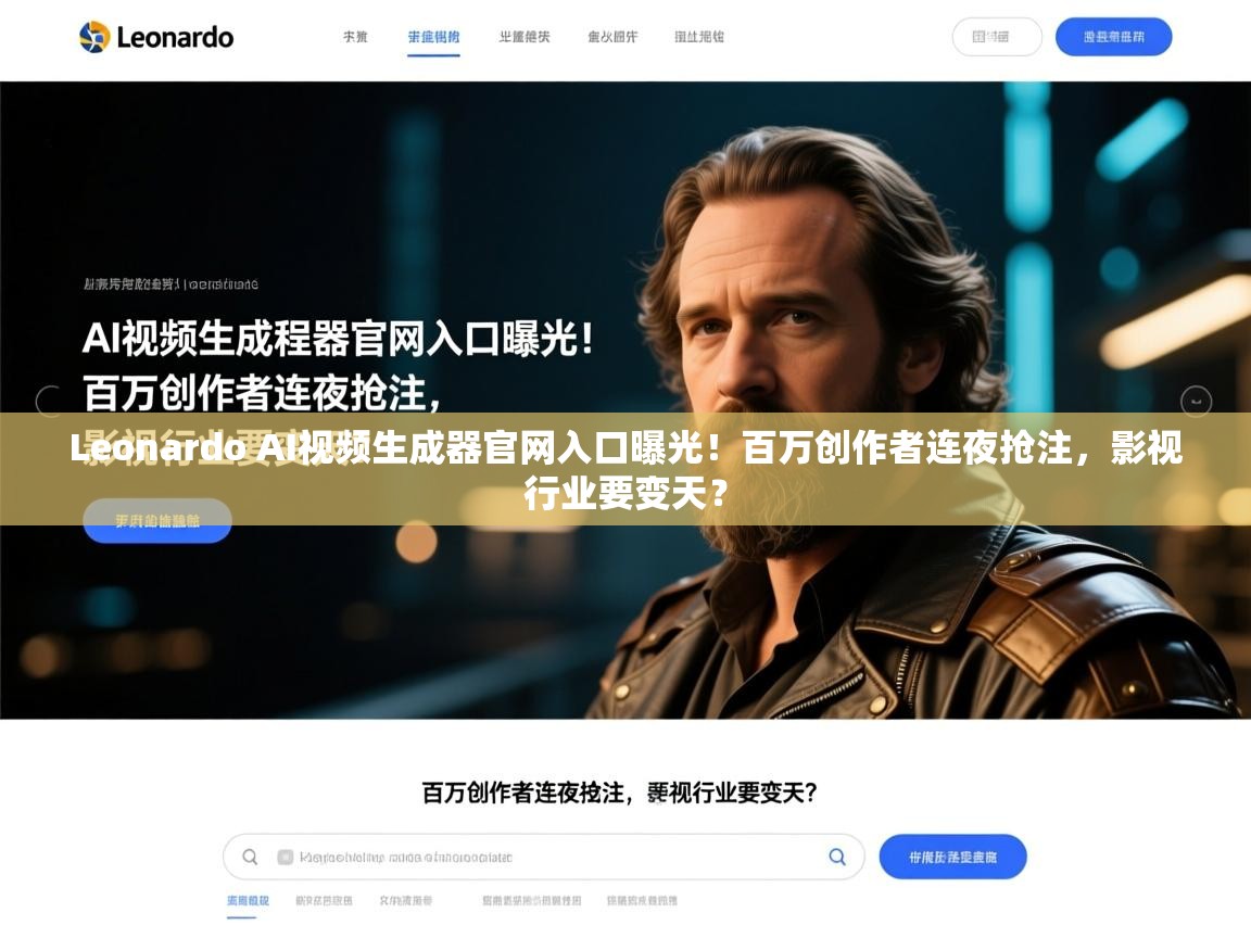 Leonardo AI视频生成器官网入口曝光！百万创作者连夜抢注，影视行业要变天？