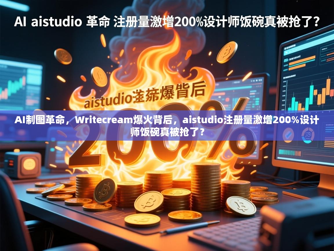 AI制图革命，Writecream爆火背后，aistudio注册量激增200%设计师饭碗真被抢了？